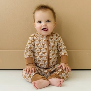 Little Sleepies Rust Rainbow Zippy Pajama, 3-6 months